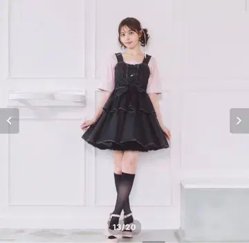 lilLilly [ Starry ] 데님 프릴 미니 원피스