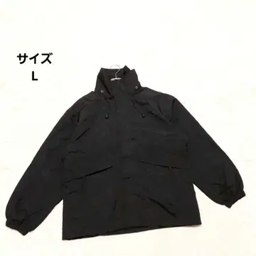 루즈 실루엣 블랙 풀 지퍼 자켓 블루종 L 캐주얼 개성적