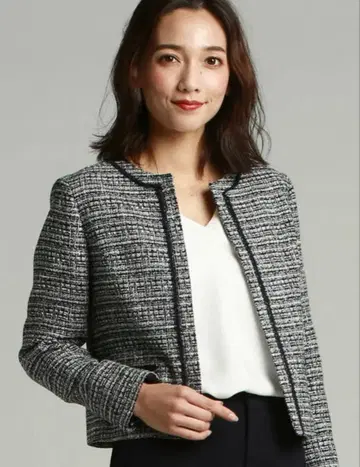시착만 한 상품 로트레아몽 트위드 노카라 코트 블랙 40