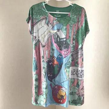 바바파파 x 그라니프 하프 슬리브 튜닉 원피스 날다람쥐