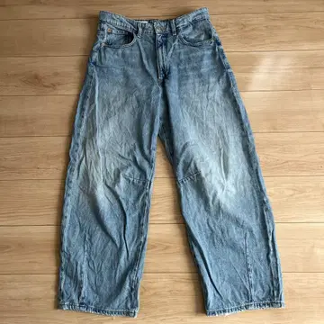 ZARA 자라 배럴 레그 진 데님 커브 팬츠 청바지 와이드