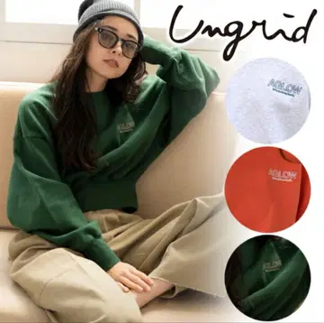 Ungrid 언그리드 로고 자수 숏 맨투맨