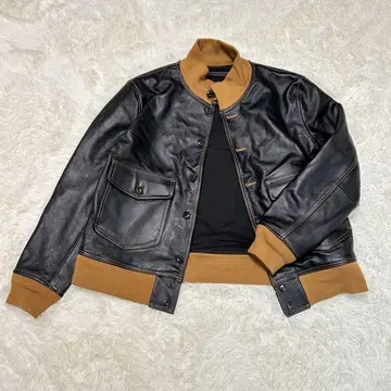 A-1 가죽 플라이트 자켓 블랙 3XL 사이즈 소가죽 블루종 빅