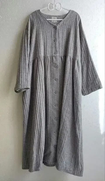 사만사 모스모스 울 혼방 헤링본 코트 원피스