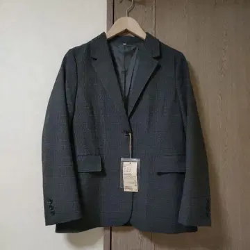 기모 테일러드 자켓 M 차콜 그레이 패턴 여성용