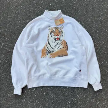 90s USA RUSSELLATHLETIC 하이넥 타이거 맨투맨