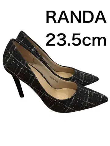 RANDA 하이힐 9cm 23.5cm 블랙 트위드