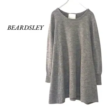 BEARDSLEY 후면 버튼 플레어 니트 그레이 비어즐리