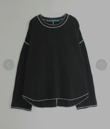 M1589 자카드 와플 루즈 롱 T