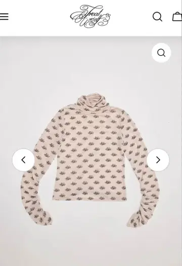 프린트 패턴 터틀넥 긴팔 상의