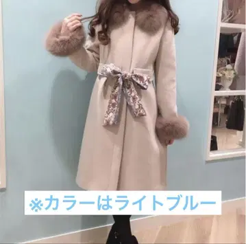 미슈마슈 스카프 달린 퍼 사용 턱 코트