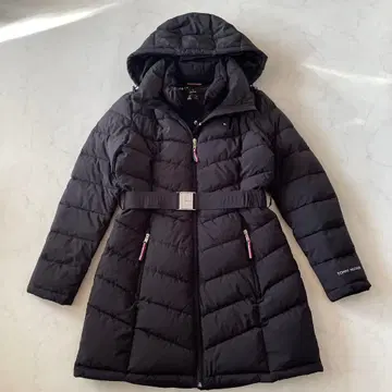 새상품급 Tommy 타미힐피거 다운 코트 벨트 포함 울트라 웜 A라인