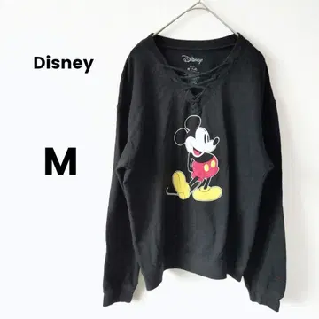 레어 Disney 미키마우스 레이스업 맨투맨 M 오버 사이즈