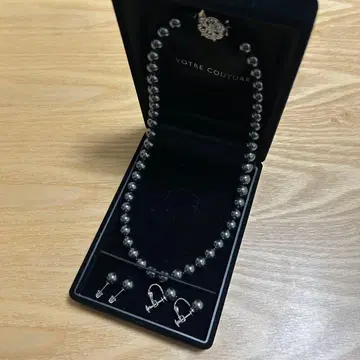 VOTRE COUTURE 블랙 펄 목걸이 세트