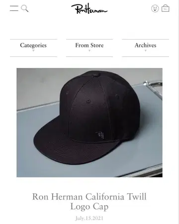 Ron Herman California Twill Logo Cap