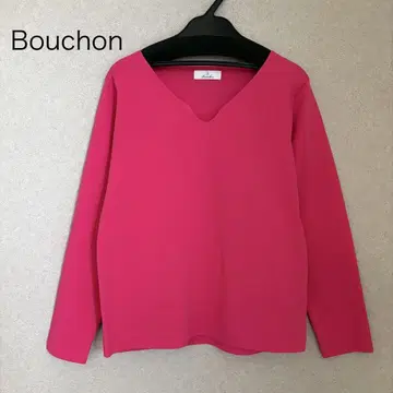 Bouchon 야마다 니트 긴팔 쇼킹 핑크