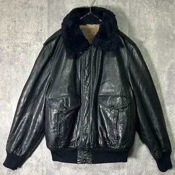 G-1 가죽 플라이트 자켓 짧은 기장 소가죽 블랙 보아 안감 빈티지