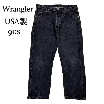 Wrangler 블랙 데님 청바지 스트레이트 90s USA제
