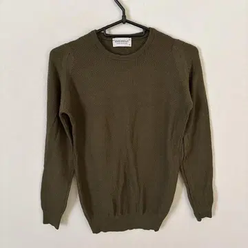 JOHN SMEDLEY 카키 브라운 얇은 소재 니트 스웨터