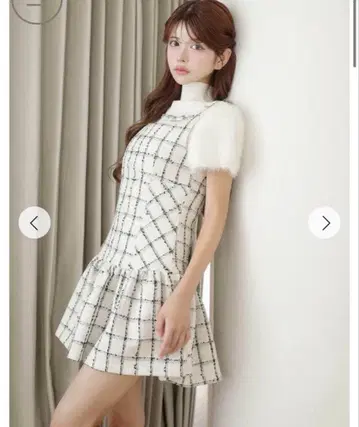 랜디 에투알 체크 트위드 원피스 M