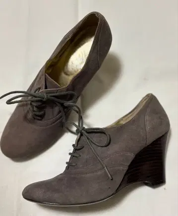 mode et jacomo 본 스웨이드 레이스업 웨지힐