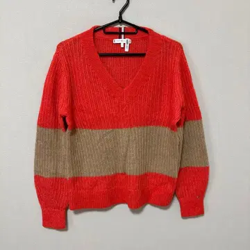TOMMY HILFIGER 오렌지 알파카 니트 스웨터