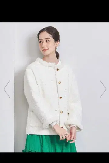 UNITED ARROWS 팬시 트위드 노카라 자켓 36 시착만 한 상품