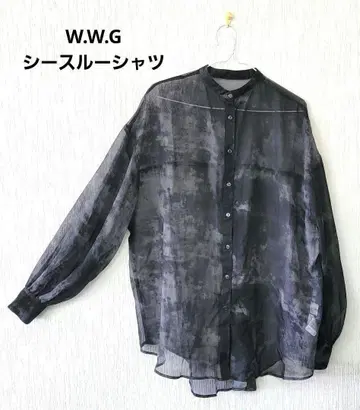 W.W.G 시스루 셔츠 블랙 빅 루즈