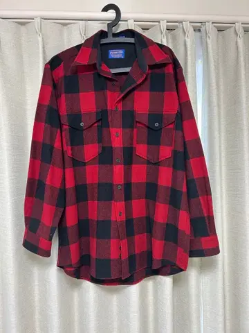 Pendleton 빨검 체크 긴팔 셔츠 M