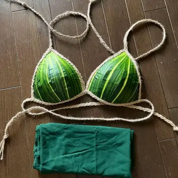 타히티안 댄스 브라 파레오 세트