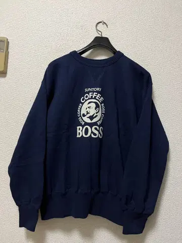레어 새상품급 산토리 보스 로고 트레이닝복 /LL 다크 네이비 스트레치