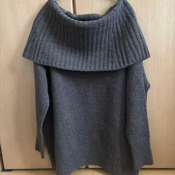 Plage 니트 스웨터 보트넥 오프숄더 양모 캐시미어