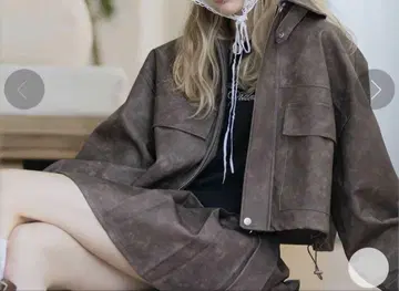 clear 앤티크 가죽 숏 기장 블루종 (세트 가능) [CL9070]