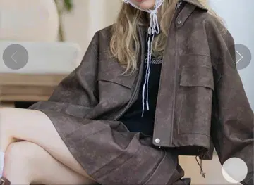 clear 앤티크 가죽 숏 기장 블루종 (세트 가능) [CL9070]