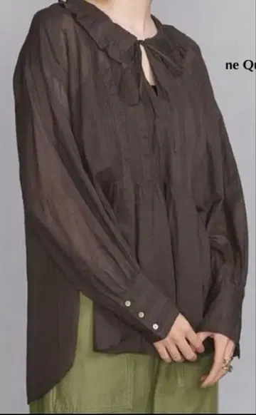ne Quittez pas 다크 브라운 긴팔 블라우스