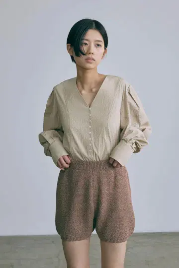 EN NEUME High Waist Knit Shorts