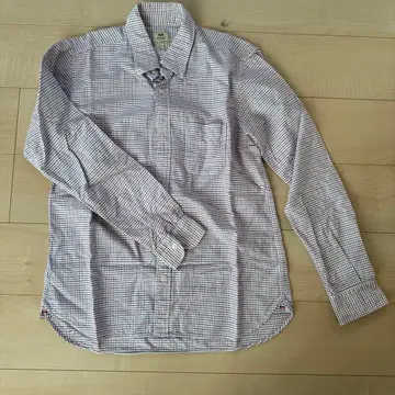 BEAMS HEART 체크 무늬 긴팔 셔츠 가슴 포켓 부착