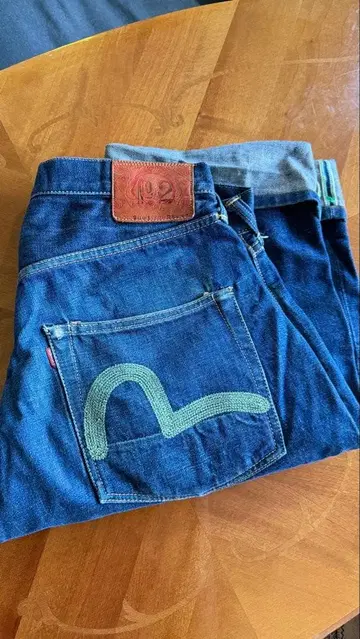 EVISU 에비수 청바지 36 x 35 버튼 플라이