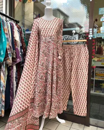 쿠르타, 팬츠, 숄 (3점 세트)