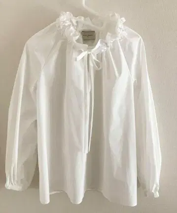 UNITED ARROWS 오간자 프릴 리본 블라우스