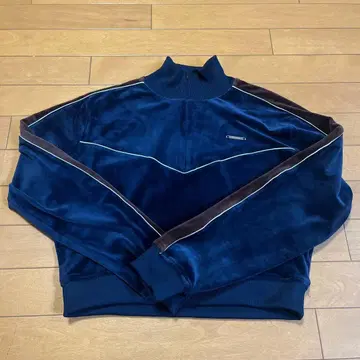 MOUSSY 네이비 벨벳 트랙 자켓