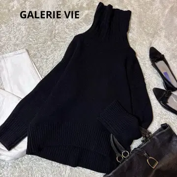 새상품급*갤러리 바이 파인 울 터틀넥 니트 울 100% 블랙