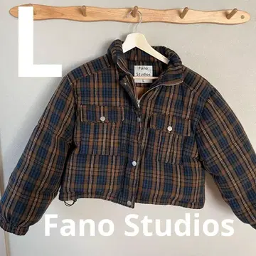 Fano Studios 숏 기장 체크 무늬 다운 자켓 L