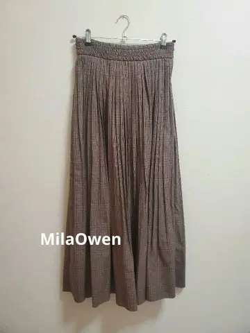 Mila Owen 브라운 계열 체크 플리츠 스커트 M 사이즈