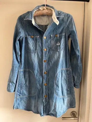 리 라이트 블루 데님 자켓 미디 기장