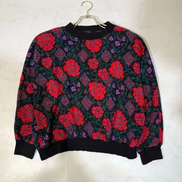 빈티지 꽃무늬 보타니컬 니트 스웨터 USA제 레드