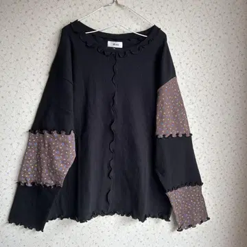 새상품 사만사 모스모스 패치워크 배색 메로우 티셔츠 블랙 라스트 1