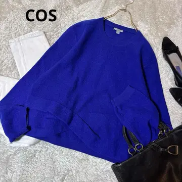 새상품급*COS 코스 니트 스웨터 압축 울 블루 파랑 풀오버