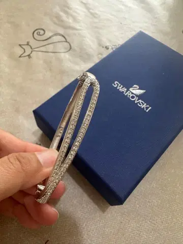 Swarovski 실버 뱅글 크리스탈 장식