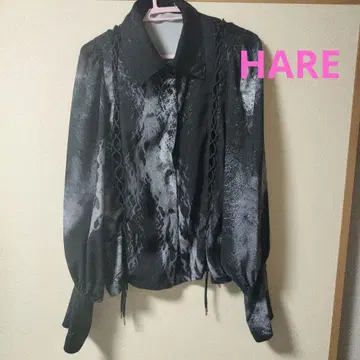 HARE Goshow 레이스업 숏 셔츠 블랙